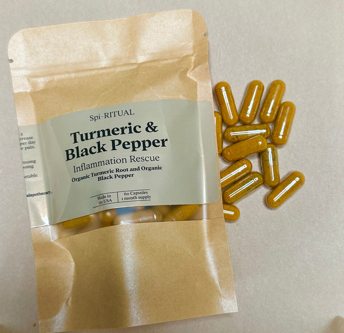 Turmeric & Black Pepper Capsules (Inflammation Rescue) SpiRITUAL LLC
